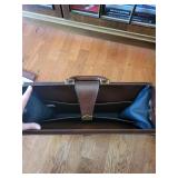 Leather Briefcase - Genuine Brown Leather with Brass Lock & Handle