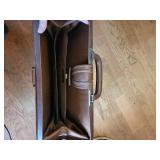 Monarch Leather Attache Case - Vintage Brown Briefcase with Brass Lock