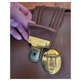Monarch Leather Attache Case - Vintage Brown Briefcase with Brass Lock