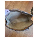 Brown Leather Tote Bag with Dual Handles - Zipper Closure