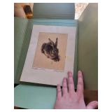 Moose Round Plate with Woodland Scene - Oval Inset, Deer Relief Plaque & Rabbit Print (Lot of 4)