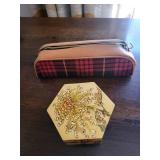 Hexagonal Hand-Painted Floral Lacquer Box - Made in China