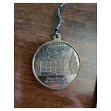 Hl. Christophorus Statuette & Krizik Medal & June 1993 Medallion Set in Blue Box