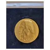 Hl. Christophorus Statuette & Krizik Medal & June 1993 Medallion Set in Blue Box