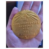 Hl. Christophorus Statuette & Krizik Medal & June 1993 Medallion Set in Blue Box