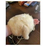 Cream Faux Fur Round hand warmer - Rope Handles