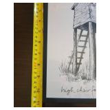 High Chair for Old Men - Framed Ink Drawing