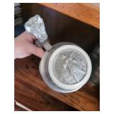 Pewter Tankard with Lid & 4 Hunting Scene Goblets - Ornate Relief Set, Vintage Collectible