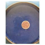 Jingfa Porcelain Plate with Bird & Blossom Motif on Stand - Three-Arm Candelabra