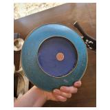 Jingfa Porcelain Plate with Bird & Blossom Motif on Stand - Three-Arm Candelabra