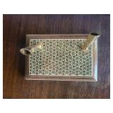 Vintage Persian Khatam Kari inlaid wooden pen holder /trinket tray