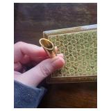 Vintage Persian Khatam Kari inlaid wooden pen holder /trinket tray