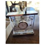Mikimoto International Quartz Desk Clock - Glass Frame with 2000 Anniversary Coin