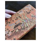 Three Buddhist Medallions in Pink Brocade Box with White Satin Liner (Three-Coin Set)