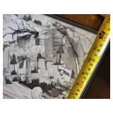 Abstract Industrial Cityscape Framed Art Print - Monochrome Wall Decor