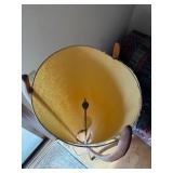 Vintage MCM Sculptural Wood Tripod Floor Lamp w Cone Shade 59in