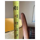 Vintage MCM Sculptural Wood Tripod Floor Lamp w Cone Shade 59in