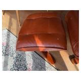 Vintage Ekornes Stressless Brown Leather Recliner Lounge Chair w/ Ottoman Wood Base