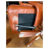 Vintage Ekornes Stressless Brown Leather Recliner Lounge Chair w/ Ottoman Wood Base