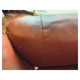 Vintage Ekornes Stressless Brown Leather Recliner Lounge Chair w/ Ottoman Wood Base