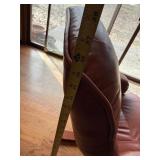 Vintage Ekornes Stressless Brown Leather Recliner Lounge Chair w/ Ottoman Wood Base