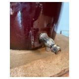 RRP Roseville Ohio Brown Stoneware Water Cooler Crock w/ Spigot Lid