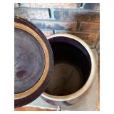 RRP Roseville Ohio Brown Stoneware Water Cooler Crock w/ Spigot Lid