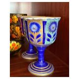 Vintage Hand Painted Folk Art & Porcelain Cups Goblets 6 Pc Lot