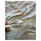 Vintage Etched Glass Serveware Drinkware Lot Bowls Domes Tumblers