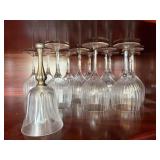 11pc Ribbed Glass Stemware Set with Matching Frosted Bell