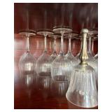 11pc Ribbed Glass Stemware Set with Matching Frosted Bell