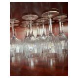 11pc Ribbed Glass Stemware Set with Matching Frosted Bell