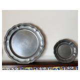 6 Pc Decorative Pewter Plate Charger Wall Plaque Lot German Style