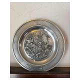 6 Pc Decorative Pewter Plate Charger Wall Plaque Lot German Style