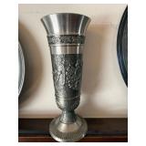 6 Pc Decorative Pewter Plate Charger Wall Plaque Lot German Style