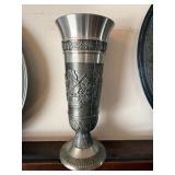 6 Pc Decorative Pewter Plate Charger Wall Plaque Lot German Style