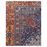 Vintage Persian Style Oriental Area Rug 8x10 Fringed Floral