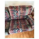 Vintage Southwest Geometric Upholstered Loveseat Sofa 74in Wide