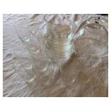 Vintage Etched Glass Serveware Drinkware Lot Bowls Domes Tumblers