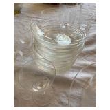 Vintage Etched Glass Serveware Drinkware Lot Bowls Domes Tumblers