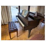 Vose & Sons Boston Baby Grand Piano w/ Bench Dark Wood Used