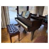Vose & Sons Boston Baby Grand Piano w/ Bench Dark Wood Used