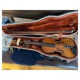 Vintage 4/4 Violin Outfit w Bow Hard Case Rosin Shoulder Rest
