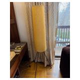 Vintage MCM Tripod Floor Lamp Fiberglass Shade 54in Working