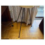 Vintage MCM Tripod Floor Lamp Fiberglass Shade 54in Working