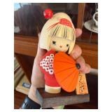 Vintage Japanese Kokeshi Doll Michikusa Wood Figurine w/ Box