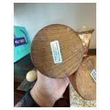 Vintage Decor Lot Danish Teak Candlesticks Soapstone Candle Tile