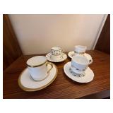Mixed Limoges France Demitasse Cup & Saucer Sets Lot of 4 Porcelain