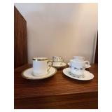 Mixed Limoges France Demitasse Cup & Saucer Sets Lot of 4 Porcelain