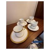Mixed Limoges France Demitasse Cup & Saucer Sets Lot of 4 Porcelain